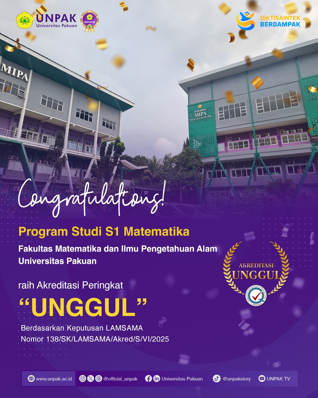 Program Studi S1 Matematika Universitas Pakuan Raih Akreditasi 